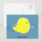Carte postale heureuse de Pâques de poussin de (Devant / Derrière)