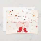 Carte postale heureuse de Saint Valentin de deux (Devant / Derrière)