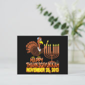 Carte postale heureuse de Thanksgivukkah (Debout devant)
