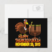 Carte postale heureuse de Thanksgivukkah (Devant / Derrière)