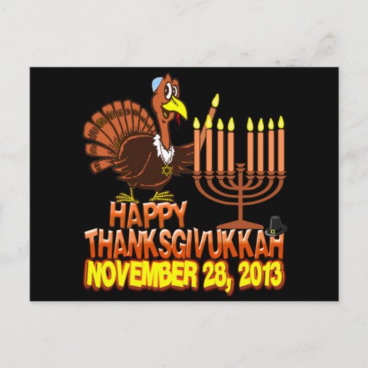 Carte postale heureuse de Thanksgivukkah (Devant)