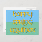 Carte postale heureuse d'équinoxe de ressort (Devant / Derrière)