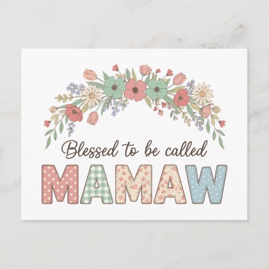 Carte Postale Heureuse d'être appelée Mamaw (Devant)