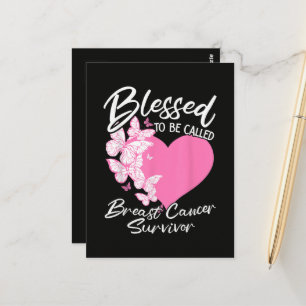Carte Postale Heureuse d'être appelée survivante du cancer du se