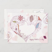 Carte postale heureuse du jour de mère de coeur (Devant / Derrière)