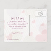 Carte postale heureuse du jour de mère de coeur (Dos)