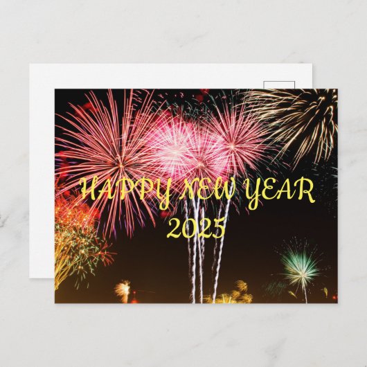 CARTE POSTALE HEUREUSE NOUVELLE ANNÉE 2025 (Devant / Derrière)