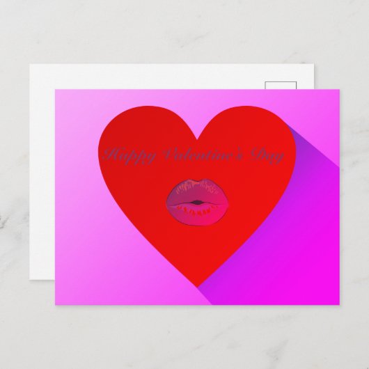 Carte Postale Heureuse Sainte-Valentin (Devant / Derrière)