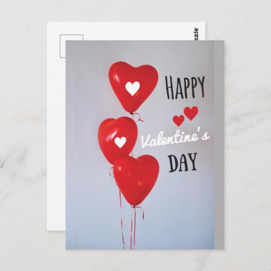 Carte Postale Heureuse Sainte-Valentin (Devant / Derrière)