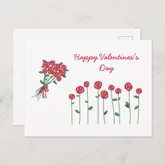 Carte Postale Heureuse Sainte-Valentin (Devant / Derrière)