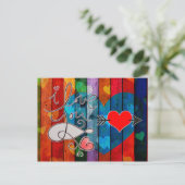 Carte Postale Heureuse Sainte-Valentin (Debout devant)