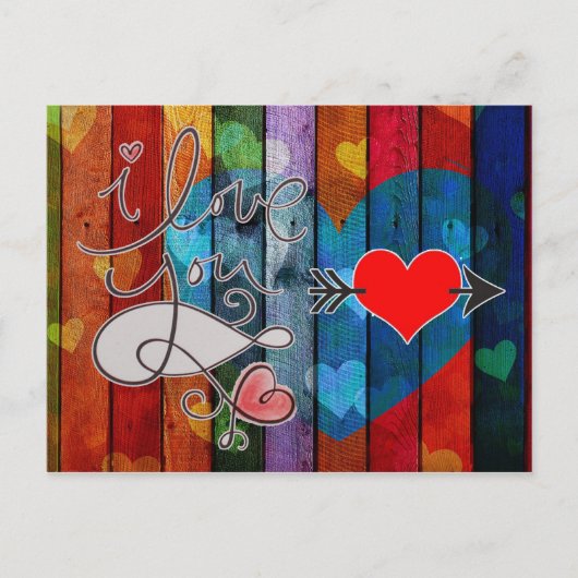 Carte Postale Heureuse Sainte-Valentin (Devant)