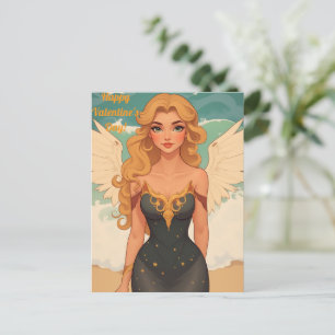 Carte Postale Heureuse Sainte-Valentin Angel Girl Personnalisée