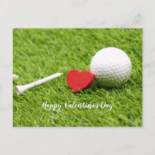 Carte Postale Heureuse Sainte-Valentin au golfeur avec amour et 