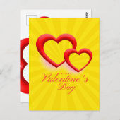 Carte Postale Heureuse Sainte-Valentin avec deux coeurs-23540 (Devant / Derrière)