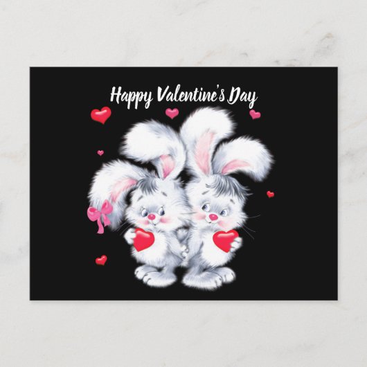 Carte postale Heureuse Sainte-Valentin Bunnies (Devant)