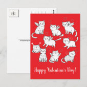 Carte postale Heureuse Sainte-Valentin Cats Angels (Devant / Derrière)