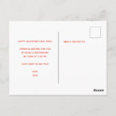 CARTE POSTALE HEUREUSE SAINTE-VALENTIN COLORÉ (Dos)
