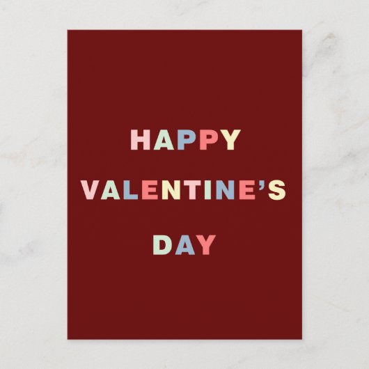 CARTE POSTALE HEUREUSE SAINTE-VALENTIN COLORÉ (Devant)