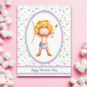Carte Postale Heureuse Sainte-Valentin Cupid mignon