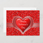 Carte Postale Heureuse Sainte-Valentin de Holiday Red Hearts (Devant / Derrière)