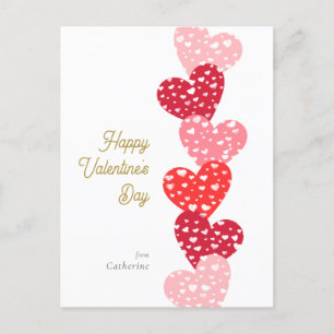 Carte Postale Heureuse Sainte-Valentin des Coeurs rouges moderne