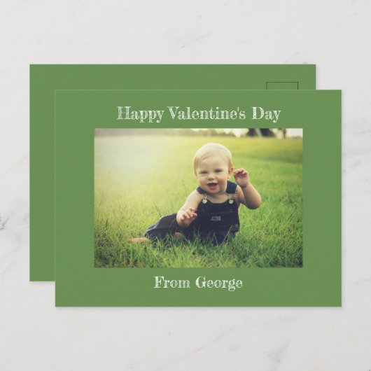 Carte postale Heureuse Sainte-Valentin Green Famil (Devant / Derrière)