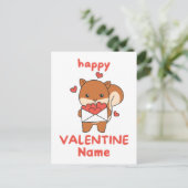 Carte Postale Heureuse Sainte-Valentin mignon écureuil (Debout devant)