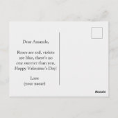 Carte Postale Heureuse Sainte-Valentin mignon Sloth (Dos)