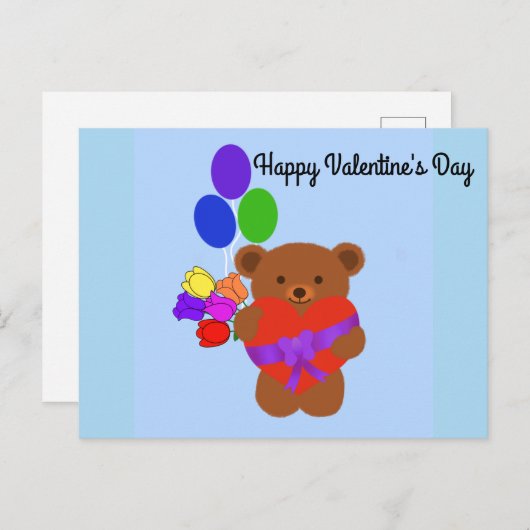 Carte postale Heureuse Sainte-Valentin mignonne Te (Devant / Derrière)