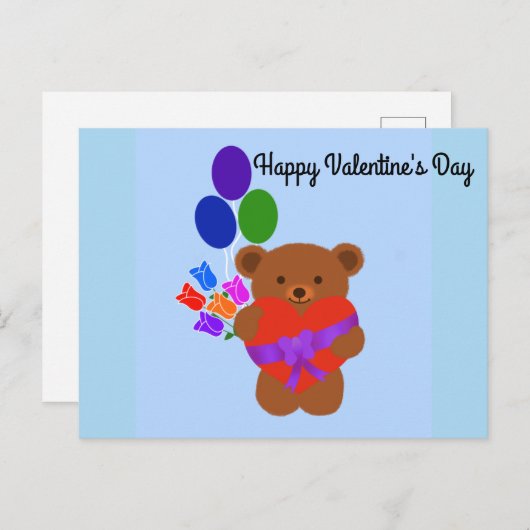 Carte postale Heureuse Sainte-Valentin mignonne Te (Devant / Derrière)