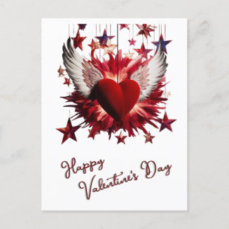 Carte Postale Heureuse Sainte-Valentin Red Heart