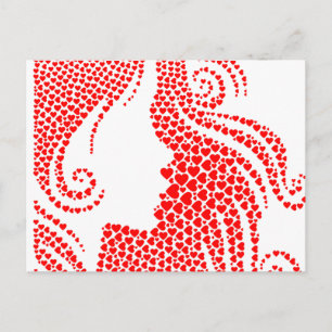 Carte Postale Heureuse Sainte-Valentin Red Hearts