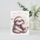 Carte Postale Heureuse Sainte-Valentin Sloth (Debout devant)