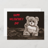 Carte postale Heureuse Sainte-Valentin Teddy Bear (Devant / Derrière)