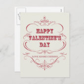 Carte postale Heureuse Sainte-Valentin vintage (Devant / Derrière)
