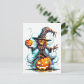 Carte Postale Heureuse sorcière fière d'Halloween (Debout devant)