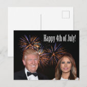 Carte Postale Heureux 4 juillet de l'atout de Donald et de (Devant / Derrière)