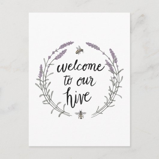 Carte Postale Heureux à la maison d'abeille exprime l'accueil (Devant)