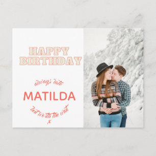 Carte Postale heureux anniversaire toujours tard fun photo