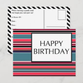 Carte Postale heureux anniversaire (wineStripes) (Devant / Derrière)