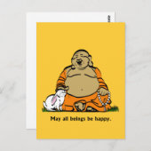 CARTE POSTALE HEUREUX BUDDHA (Devant / Derrière)