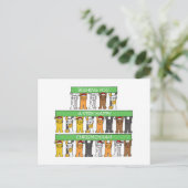 Carte Postale Heureux chats Chrismukkah portant des chapeaux de (Debout devant)