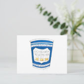 Carte Postale Heureux De Vous Servir Grec Diner Blue Coffee Cup (Debout devant)