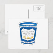 Carte Postale Heureux De Vous Servir Grec Diner Blue Coffee Cup (Devant / Derrière)