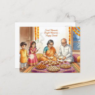 Carte Postale Heureux Diwali