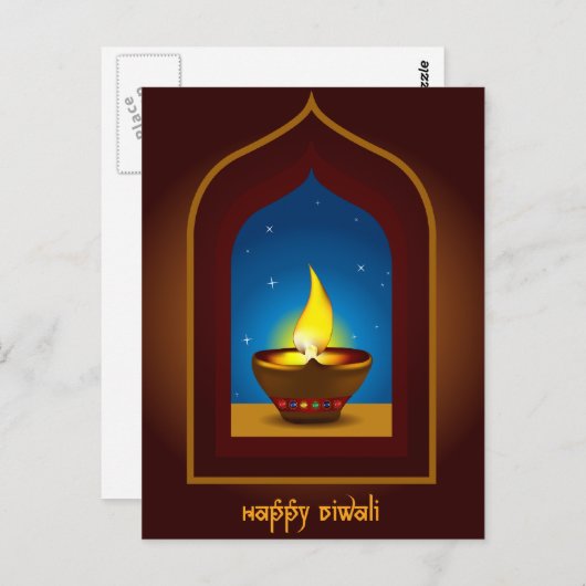 Carte Postale Heureux Diwali (Devant / Derrière)