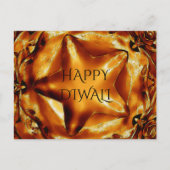 Carte Postale Heureux Diwali Salutation or cuivre brillant étoil (Devant)