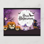 Carte Postale Heureux Halloween Corgi Witch (Devant)