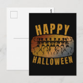 CARTE POSTALE HEUREUX HALLOWEEN DANSER SKELETON (Devant / Derrière)